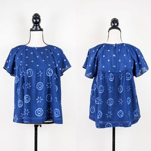 🦋LAST🦋 NWT Kopal Kajal Handmade Top - Indigo Shibori, Size Small
